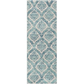 Livabliss Harput Navy Ivory Medium Gray Teal Machine Woven Rug - 87x31