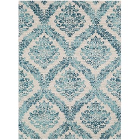 Livabliss Harput Navy Ivory Medium Gray Teal Machine Woven Rug - 150x106