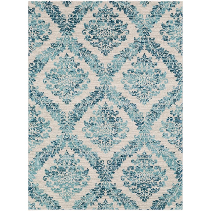 Livabliss Harput Navy Ivory Medium Gray Teal Machine Woven Rug - 150x106 HAP1055-93126