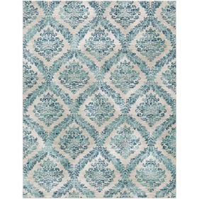 Livabliss Harput Navy Ivory Medium Gray Teal Machine Woven Rug - 122x94