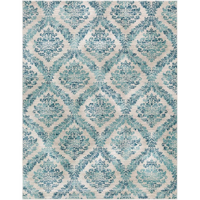 Livabliss Harput Navy Ivory Medium Gray Teal Machine Woven Rug - 122x94 HAP1055-710103