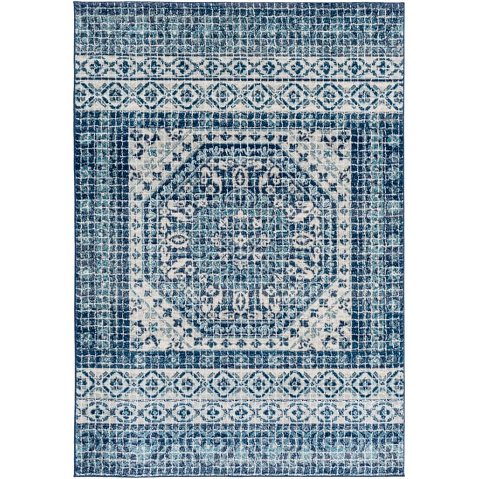 Livabliss Harput Navy Teal Medium Gray Light Beige Machine Woven Rug - 150x106 HAP1081-93126