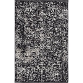 Livabliss Harput Black Charcoal Light Slate Ivory Machine Woven Rug - 35x24