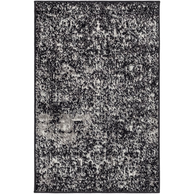 Livabliss Harput Black Charcoal Light Slate Ivory Machine Woven Rug - 35x24 HAP1087-23