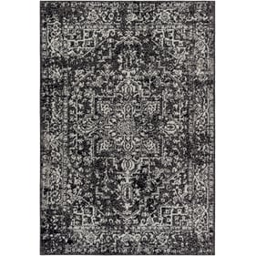 Livabliss Harput Black Charcoal Light Slate Ivory Machine Woven Rug - 150x1...