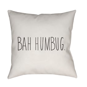 Livabliss Bahhumbug Light Grey Ivory Ash Accent Pillow Cover - 20x20