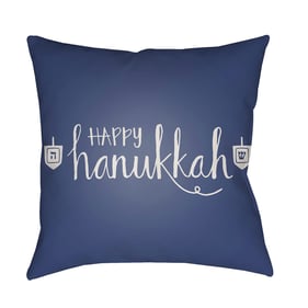 Livabliss Happy Hannukah Marine Slate Beetle Blue Light Silver Accent Pillo...