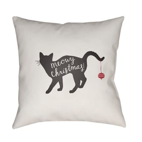 Livabliss Meowy Light Grey Ivory Sterling Accent Pillow Cover - 20x20