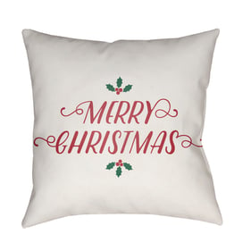 Livabliss Merry Christmas I Light Silver Ivory Grey Off White Accent Pillow...