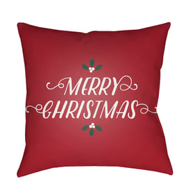 Livabliss Merry Christmas I Garnet Off White Mocha Brick Accent Pillow Cove...