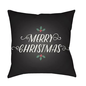 Livabliss Merry Christmas I Black Light Silver Onyx Steel Grey Accent Pillo...