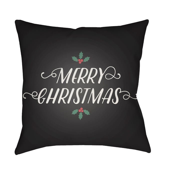 Livabliss Merry Christmas I Black Light Silver Onyx Steel Grey Accent Pillow Cover - 20x20 HDY070-2020