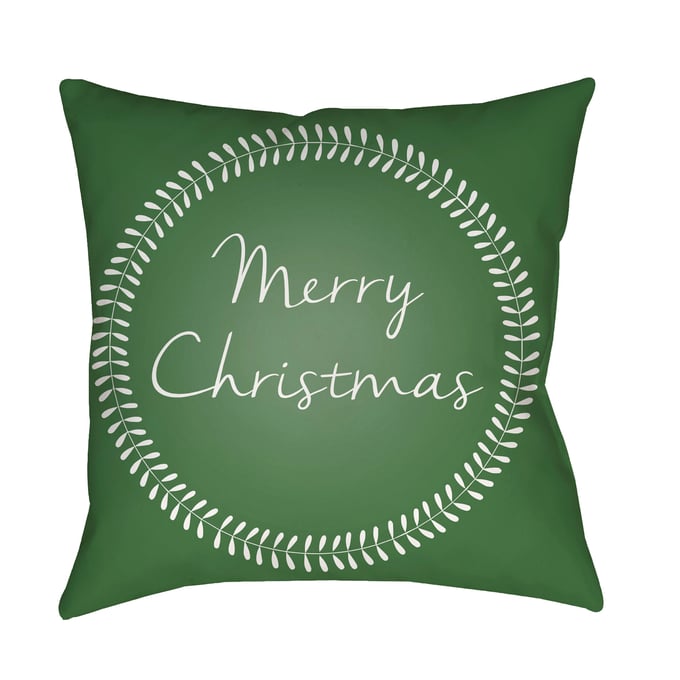 Livabliss Merry Christmas II Lunar Fern Green Nickel Light Silver Accent Pillow Cover - 20x20 HDY074-2020