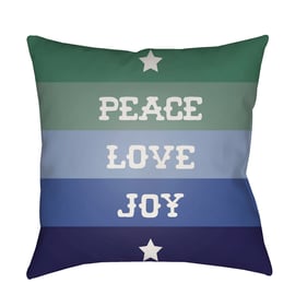 Livabliss Peace Love Joy Slate Marine Blue Light Metallic Silver Lunar Gree...