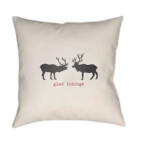 Livabliss Reindeer Light Grey Ivory Pale Pink Accent Pillow Cover - 18x18