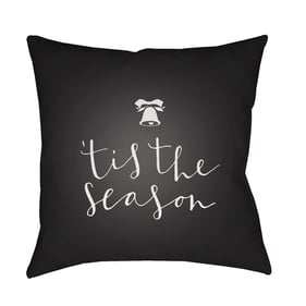 Livabliss Tis The Season I Black Onyx Light Silver Steel Grey Accent Pillow...