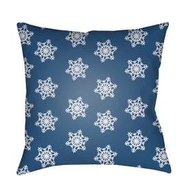 Livabliss Snowflakes Marine Beetle Slate Blue Light Silver Accent Pillow Co...