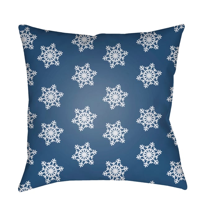 Livabliss Snowflakes Marine Beetle Slate Blue Light Silver Accent Pillow Cover - 20x20 HDY098-2020