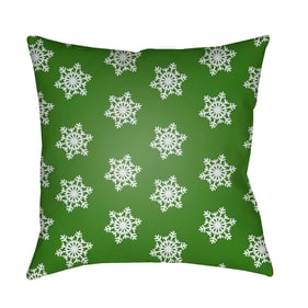 Livabliss Snowflakes Fern Green Light Grey Moss Accent Pillow Cover - 18x18