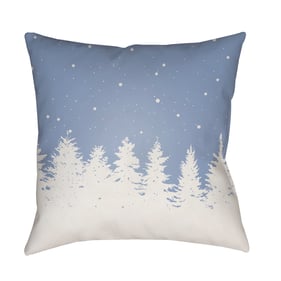 Livabliss Trees Light Metallic Silver Pewter Slate Blue Accent Pillow Cover...