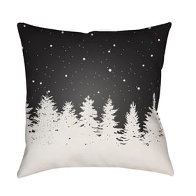 Livabliss Trees Light Silver Onyx Jet Black Accent Pillow Cover - 18x18