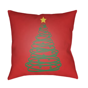 Livabliss Christmas Tree Garnet Ivory Brick Clay Nickel Accent Pillow Cover...