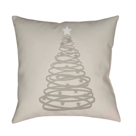 Livabliss Christmas Tree Ash Ivory Sterling Grey Metallic Silver Accent Pil...