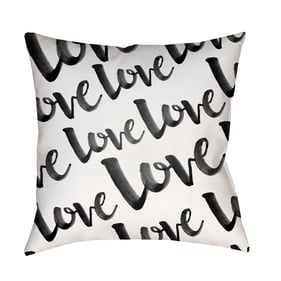 Livabliss Love Off White Onyx Light Grey Accent Pillow Cover - 20x20