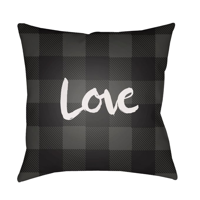 Livabliss Love II Onyx Off White Black Steel Grey Lunar Green Accent Pillow Cover - 20x20 HEART019-2020