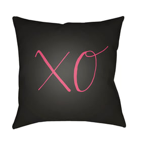 Livabliss Xoxo Black Onyx Off White Accent Pillow Cover - 18x18