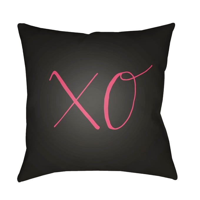 Livabliss Xoxo Black Onyx Off White Accent Pillow Cover - 18x18 HEART027-1818