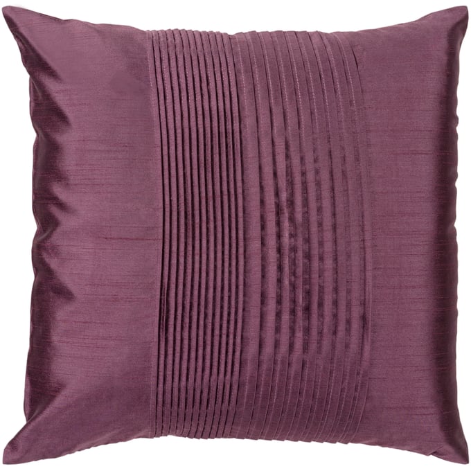 Livabliss Solid Pleated Plum Down Accent Pillow - 22x22 HH016-2222D