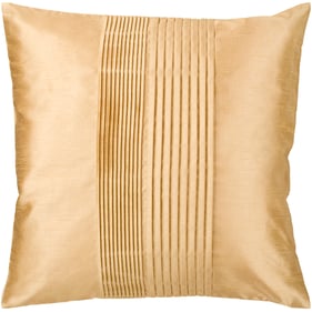 Livabliss Solid Pleated Mustard Accent Pillow Cover - 18x18