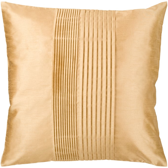 Livabliss Solid Pleated Mustard Accent Pillow Cover - 22x22 HH022-2222