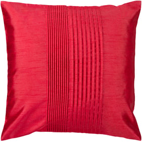 Livabliss Solid Pleated Red Down Accent Pillow - 22x22