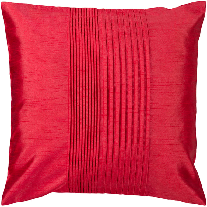 Livabliss Solid Pleated Red Accent Pillow Cover - 18x18 HH025-1818