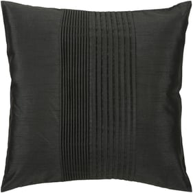 Livabliss Solid Pleated Black Poly Accent Pillow - 22x22