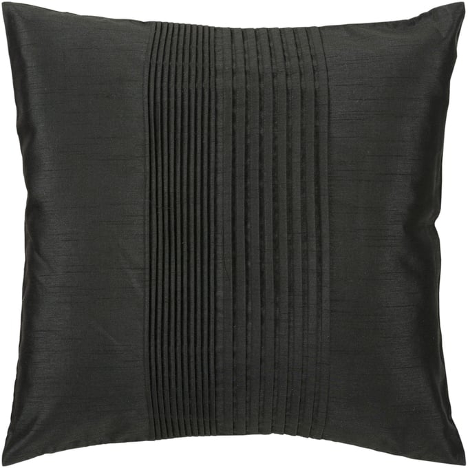 Livabliss Solid Pleated Black Poly Accent Pillow - 22x22 HH027-2222P