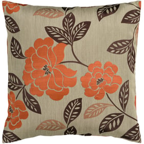 Livabliss Blossom Sage Black Rust Poly Accent Pillow - 22x22