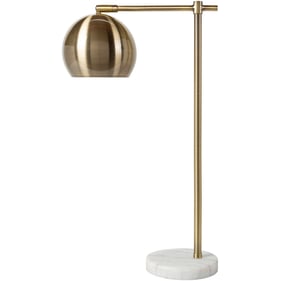 Livabliss Hartford Metallic Brass White Task Table Lamp