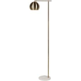 Livabliss Hartford Metallic Brass White Task Floor Lamp