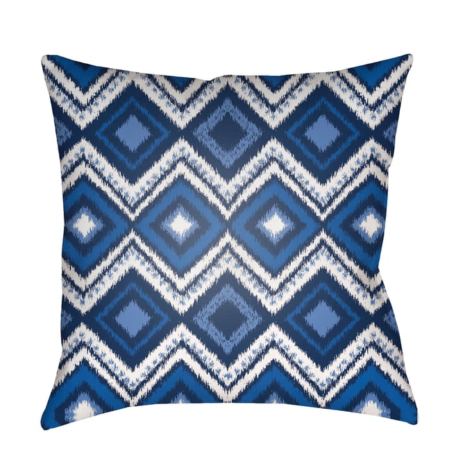 Livabliss Indigo Blues Light Metallic Silver Marine Slate Accent Pillow Cover - 18x18 ID002-1818