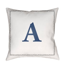 Livabliss Initials Off White Light Silver A Accent Pillow Cover - 20x20