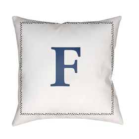 Livabliss Initials Off White Light Silver F Accent Pillow Cover - 18x18