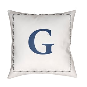 Livabliss Initials Off White Light Silver G Accent Pillow Cover - 20x20