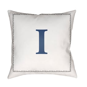 Livabliss Initials Off White Light Silver I Accent Pillow Cover - 20x20