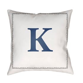 Livabliss Initials Off White Light Silver K Accent Pillow Cover - 18x18