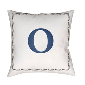 Livabliss Initials Off White Light Silver O Accent Pillow Cover - 18x18