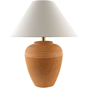 Livabliss Inizio Brick White Metallic Brass Accent Table Lamp