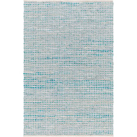 Livabliss Jamie Deep Teal Pale Blue Light Beige Handmade Rug - 156x108